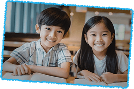 kids smiling at the camera
